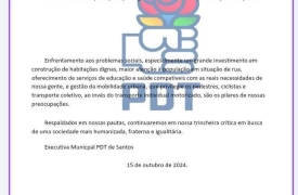 Em Santos, PDT decide apoiar Rogério Santos no segundo turno